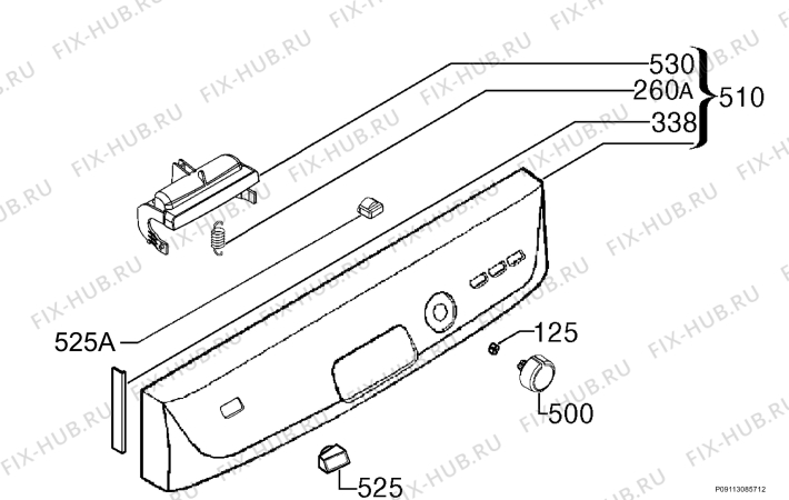 Взрыв-схема посудомоечной машины Electrolux ESF65065WR - Схема узла Command panel 037